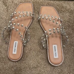 Brand New Never Worn STEVE MADDEN Crystal Clear Sandals